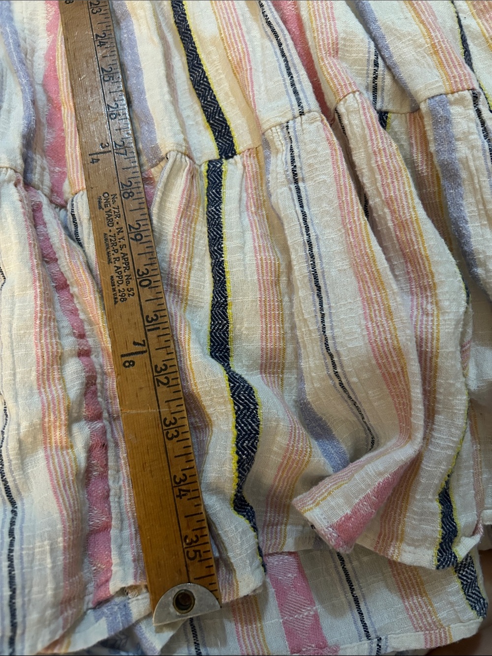 Anthropologie Georgina Tiered striped cotton dress with Penn tech detail XL - Picture 8 of 11